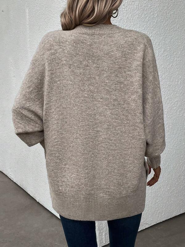 Pull manche longue monochrome gris