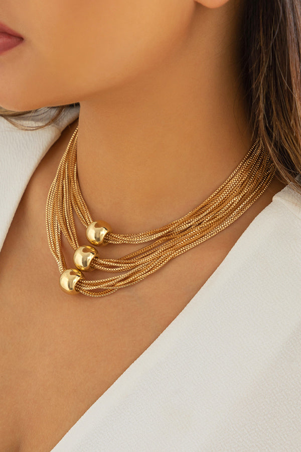 Collier simple à chaîne empilée multi-couches