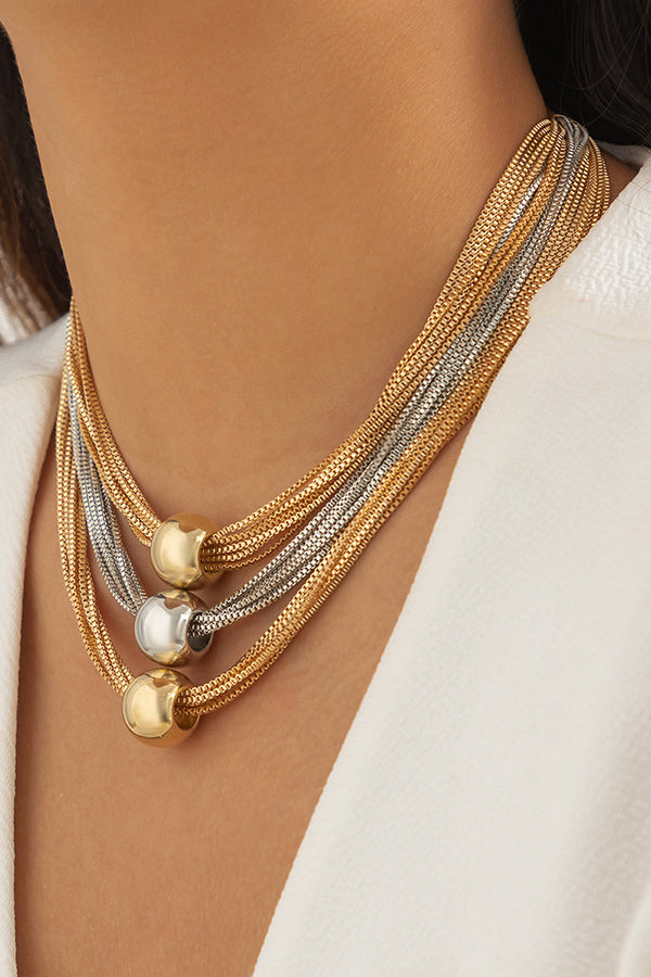 Collier simple à chaîne empilée multi-couches
