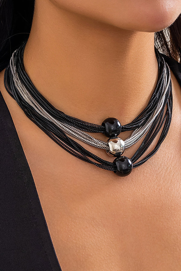 Collier simple à chaîne empilée multi-couches