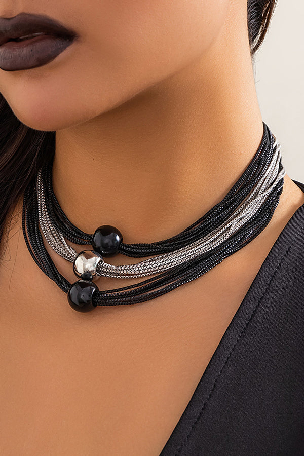 Collier Simple à Chaîne Empilée Multi-Couches