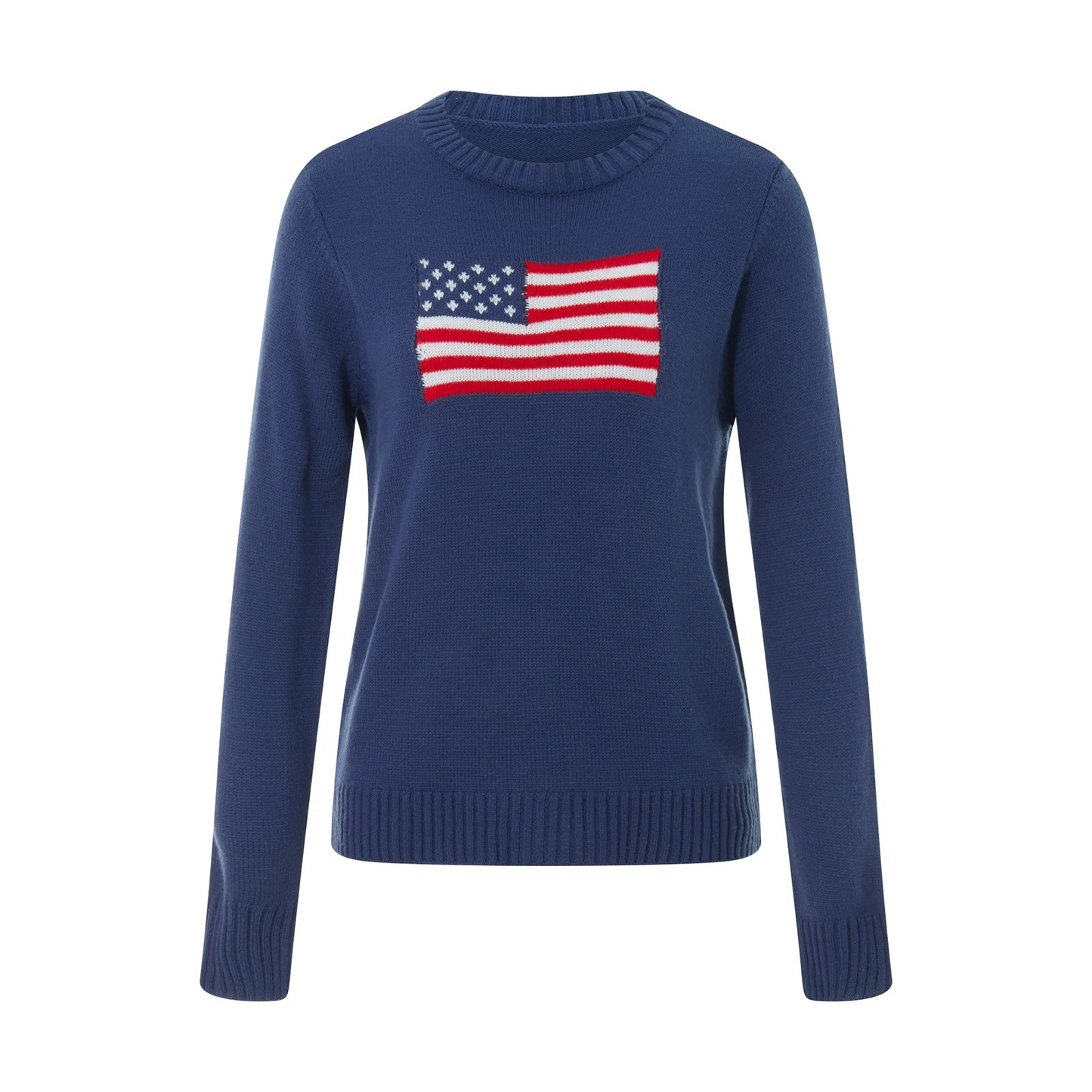 Pull en Tricot avec Détail de Drapeau Américain