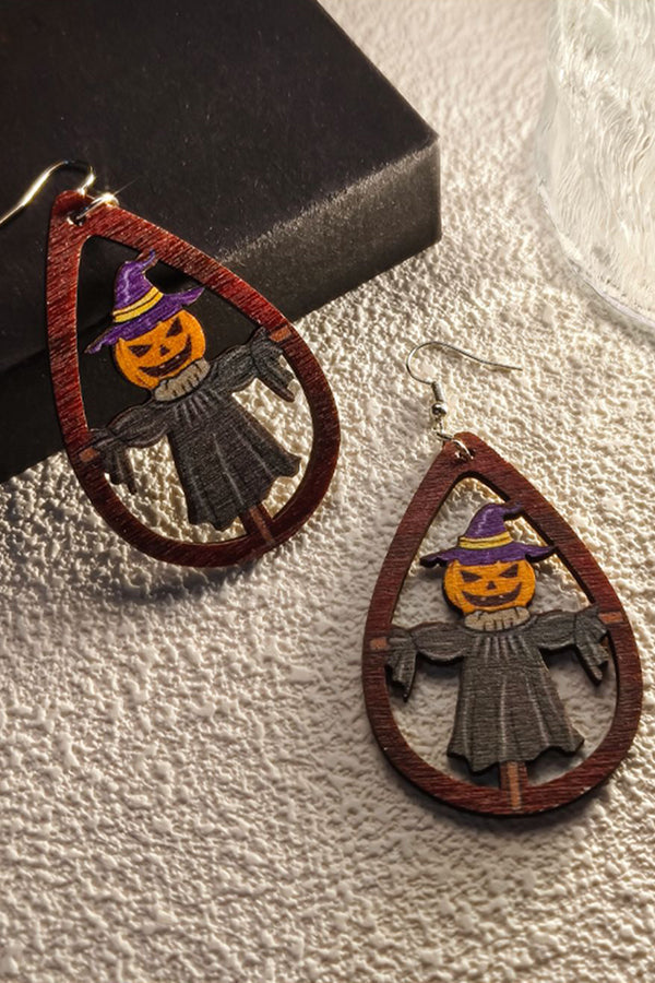 Boucles d'oreilles en bois de la série Halloween Horror et Fun