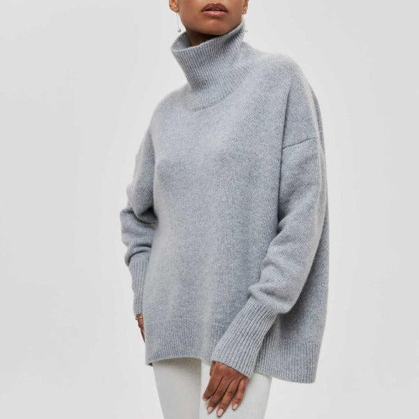 Coton - pull-over oversize à col roulé