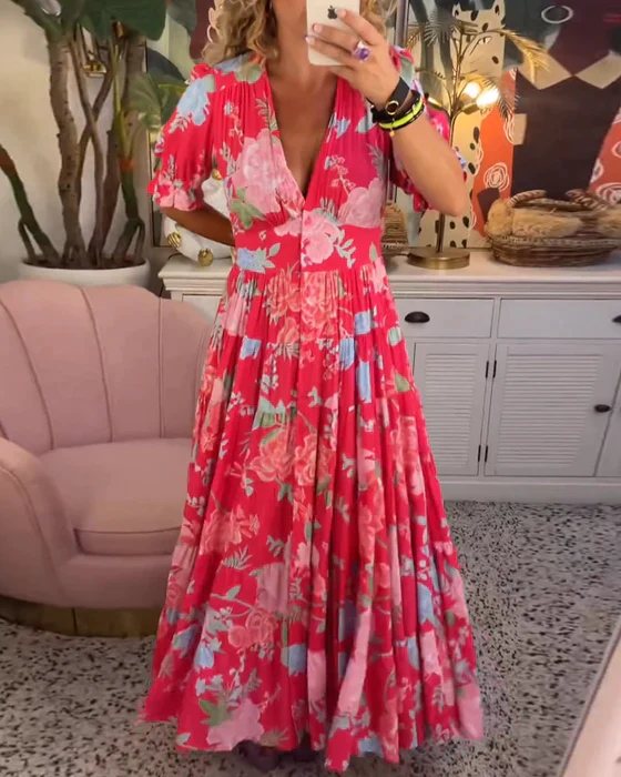 Robe femme à fleurs enchanteresses